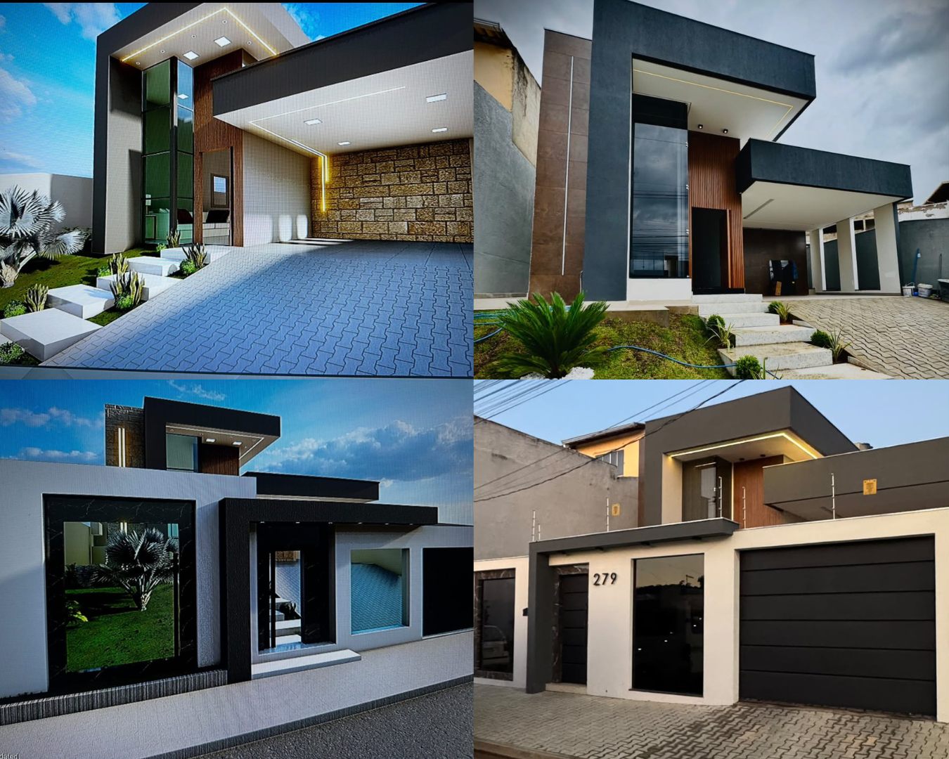 Comparativo entre projeto e obra pronta da Casa Masterville 1